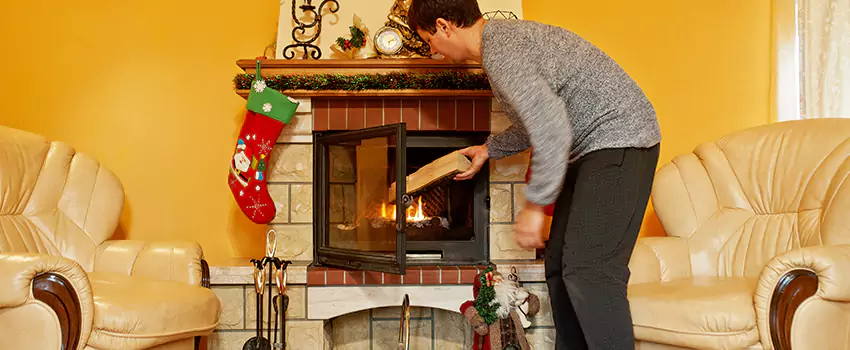 Rusted Metal Fireplace Restoration in Baldwin, New York